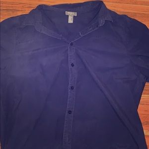 Forever 21 dark blue button up shirt